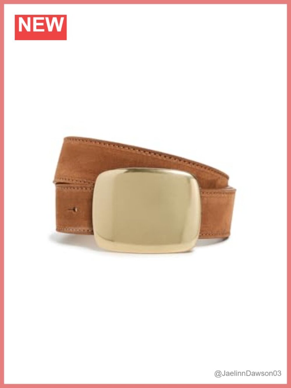 Suede Hip Belt with Gold-tone Buckle
